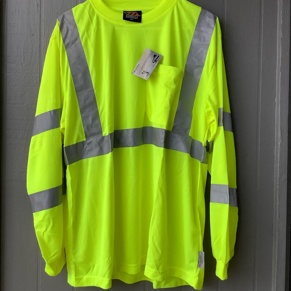 Men's 3M Scotchlite Reflective Material Safety Shirt. Men or Women. NEW